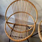 Deux fauteuils en rotin