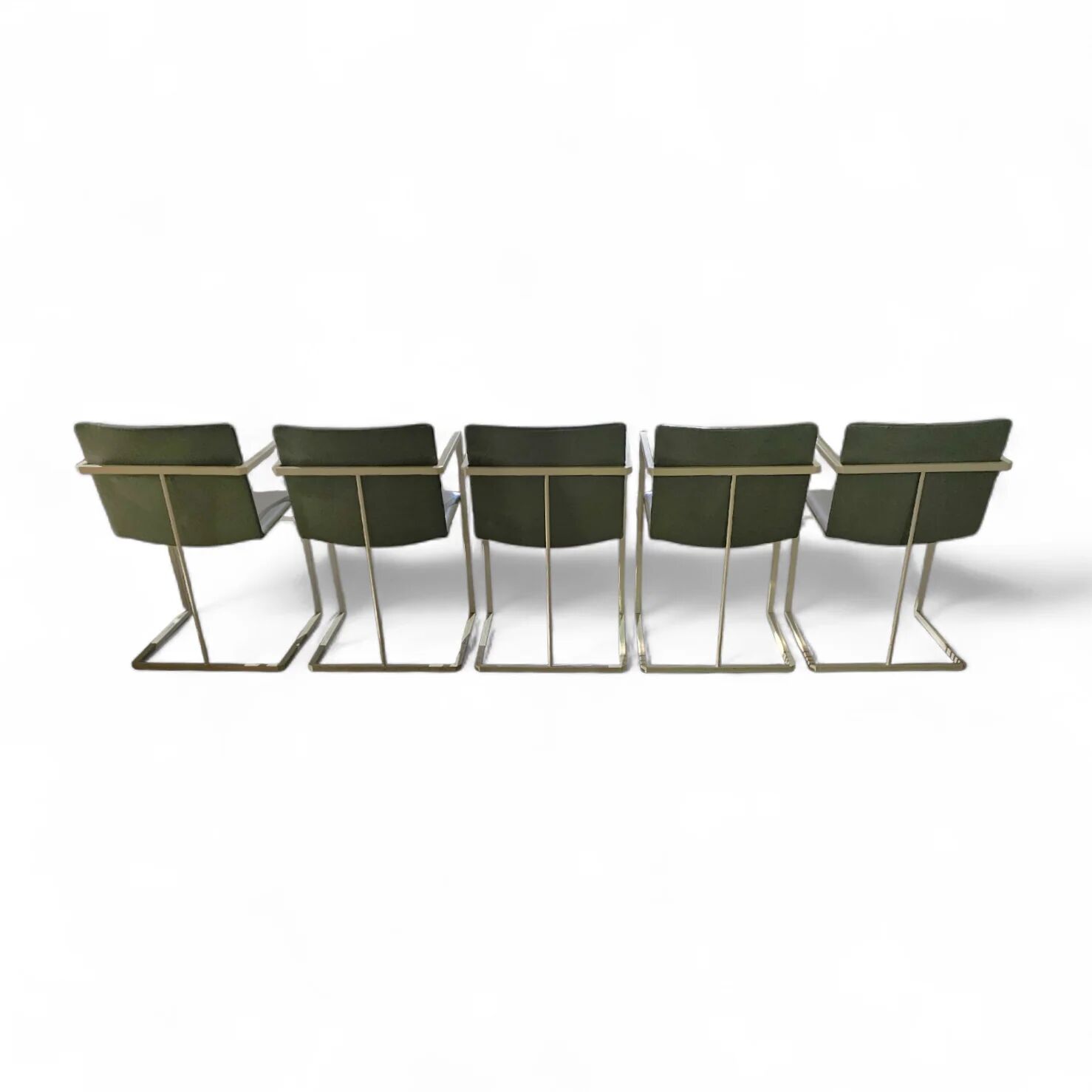 4 x Pierre Mazairac & Karel Boonzaaijer, Hennie de Jong int, grey fabric, white steel, 1970s