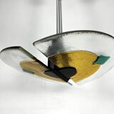 Postmodern Italian Thick Murano glass chandelier from 80s