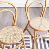 Pair of chairs bistro bamboo & rattan 1960