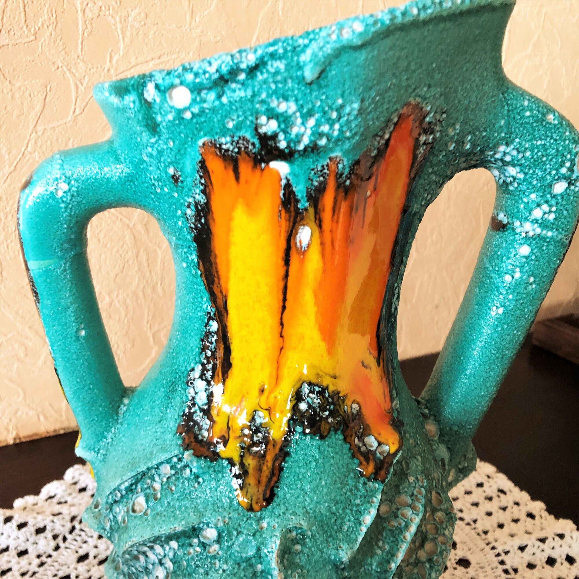 Vase 32 cm "écume de mer" Fat Lava Vallauris 1950