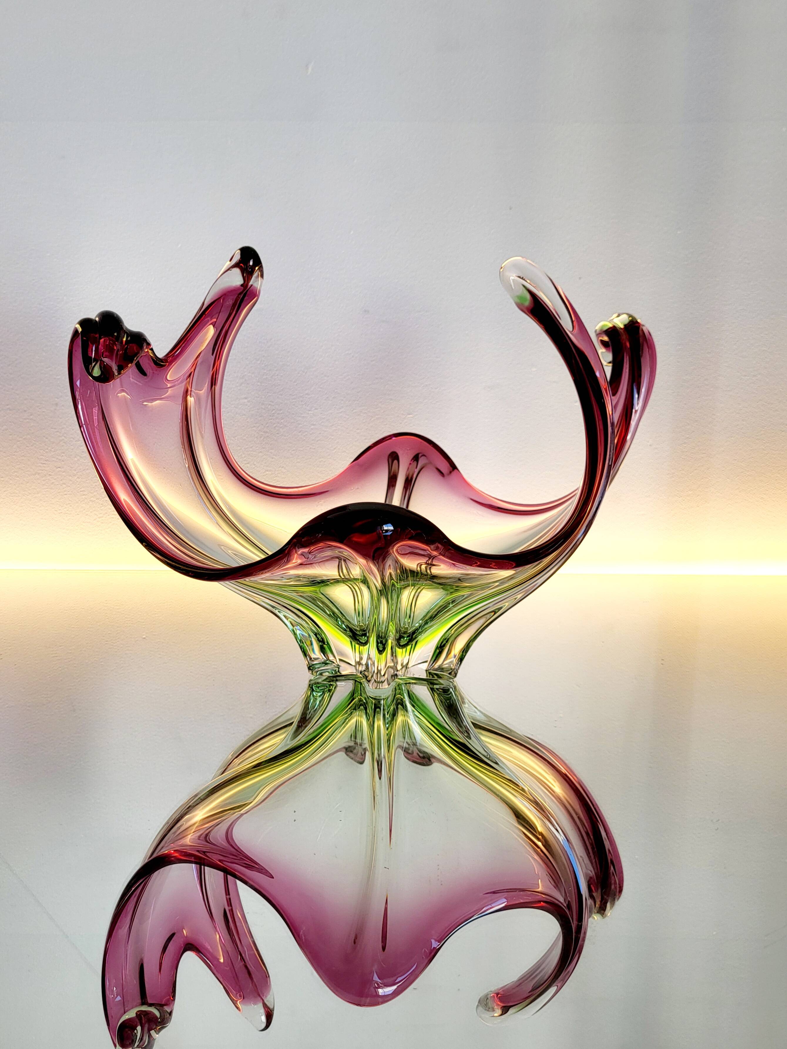 Murano vintage multicoloured bowl with organic design, Italy, 1960s