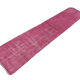 Distressed Turkish Narrow Runner 336 X 71 cm Wool Vintage rug, Over-dyed Pink