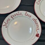 Hand-painted Italian plate "More Pasta, less drama"