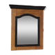 Miroir noir et bois naturel brut