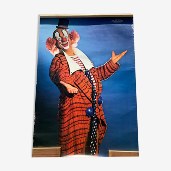 Vintage poster clown Patoche French circus large format XXL