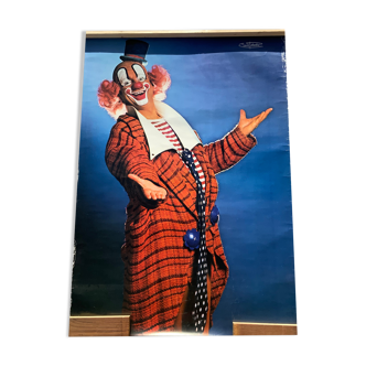 Affiche vintage clown Patoche cirque français grand format XXL