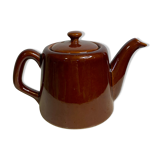 Brown earthenware teapot