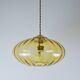 Mid-Century Brass and Light Gold/Yellow Pendant Lamp