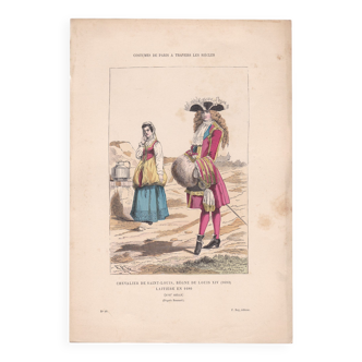 An illustration, a period image: publisher f. roy costumes of paris noble lady & lord