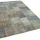 Handmade anatolian overdyed 177 cm x 246 cm blue patchwork carpet