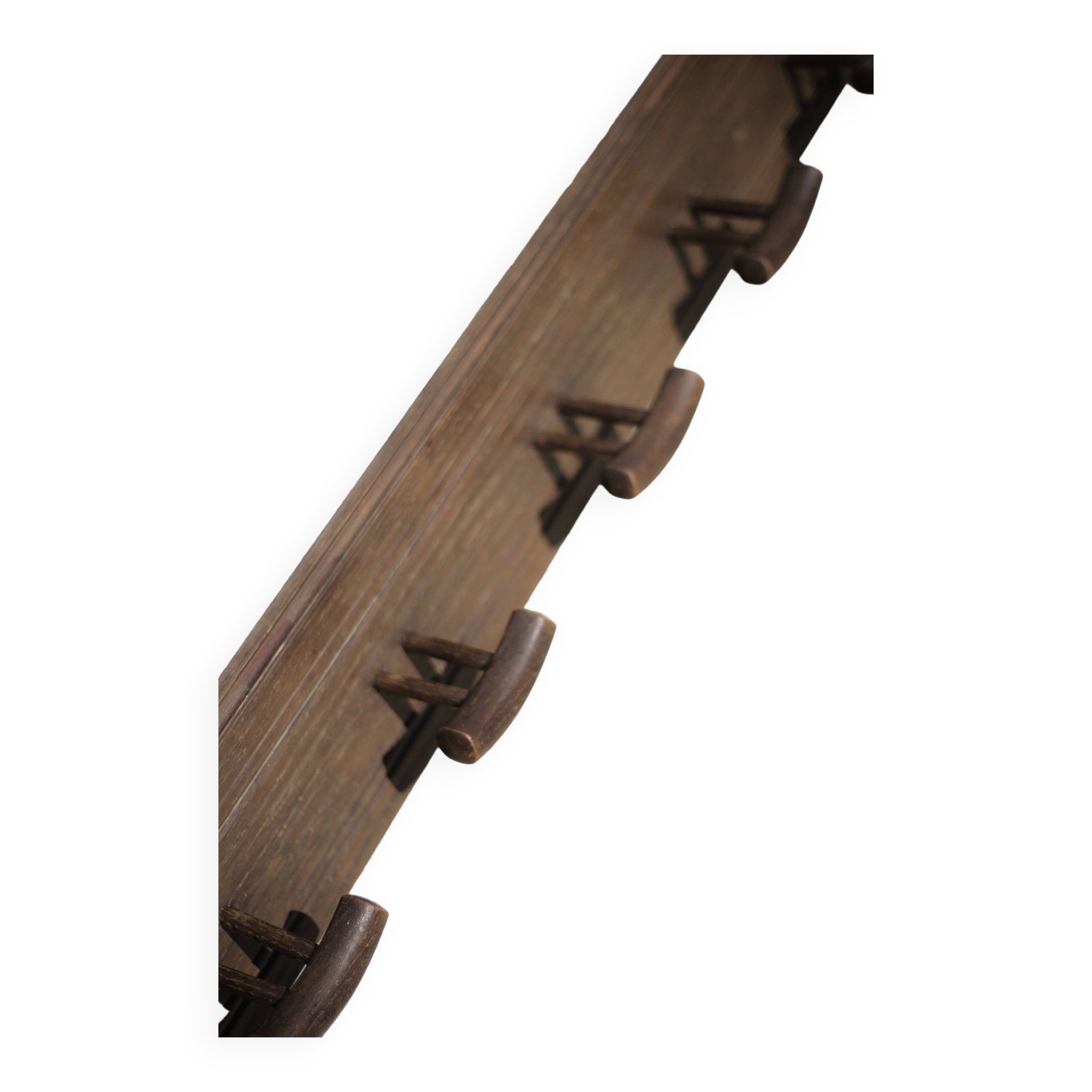 Wall-mounted wooden coat rack, vintage wall-mounted coat rack, curved wood