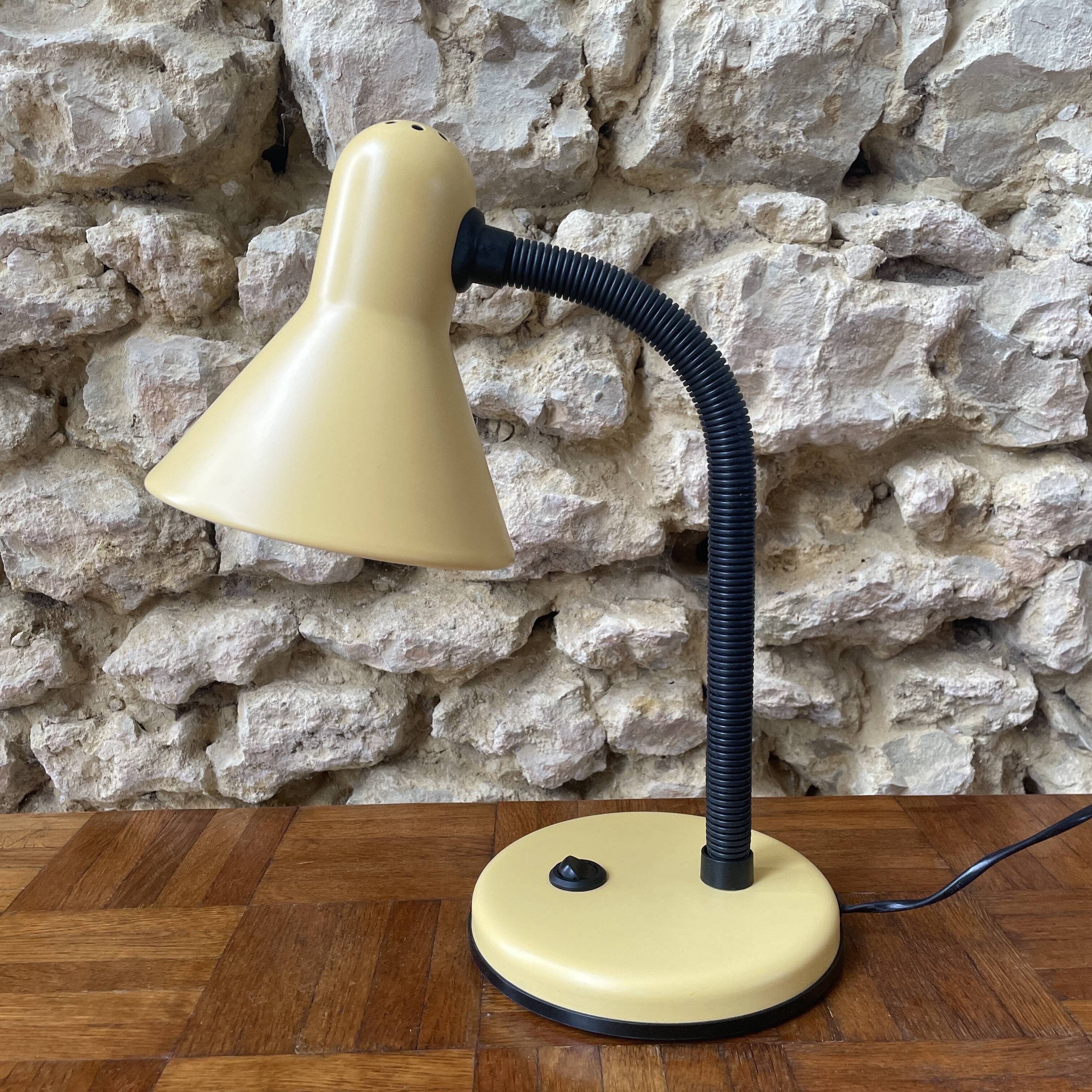 Lampe de bureau jaune - années 80