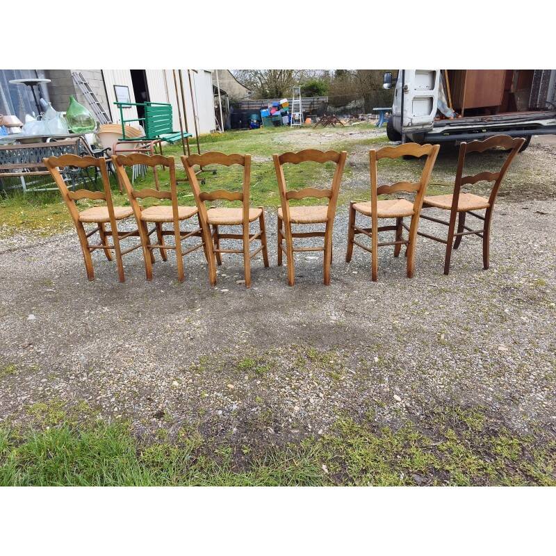6 chaises paillées anciennes