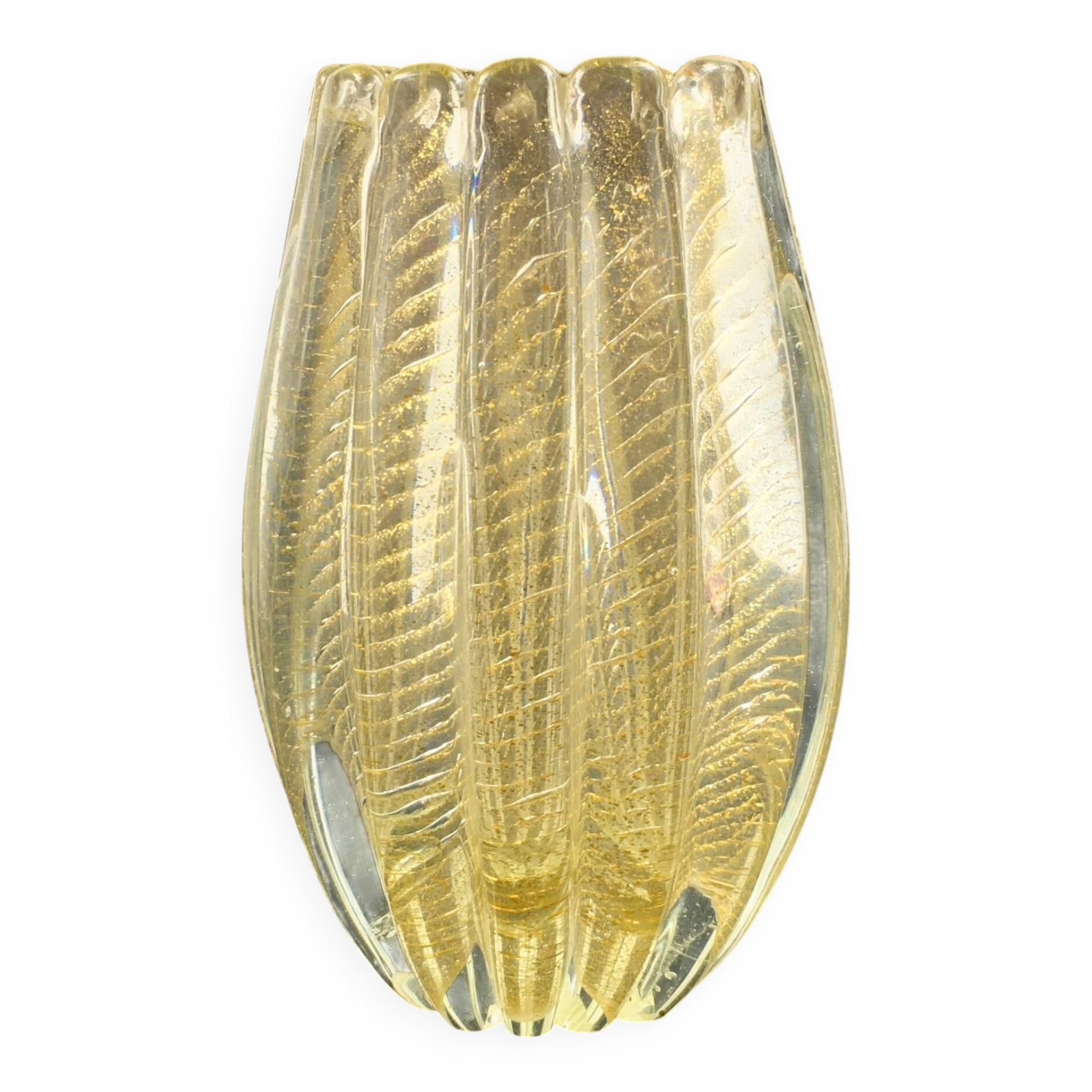 Mid Century Cordonato d'Oro Murano Glass Vase from Barovier & Toso, Italy, 1950s