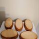 Set of 5 small old enameled terracotta dishes