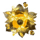 Vintage gold leaf metal flower wall light Florentine wall sconce