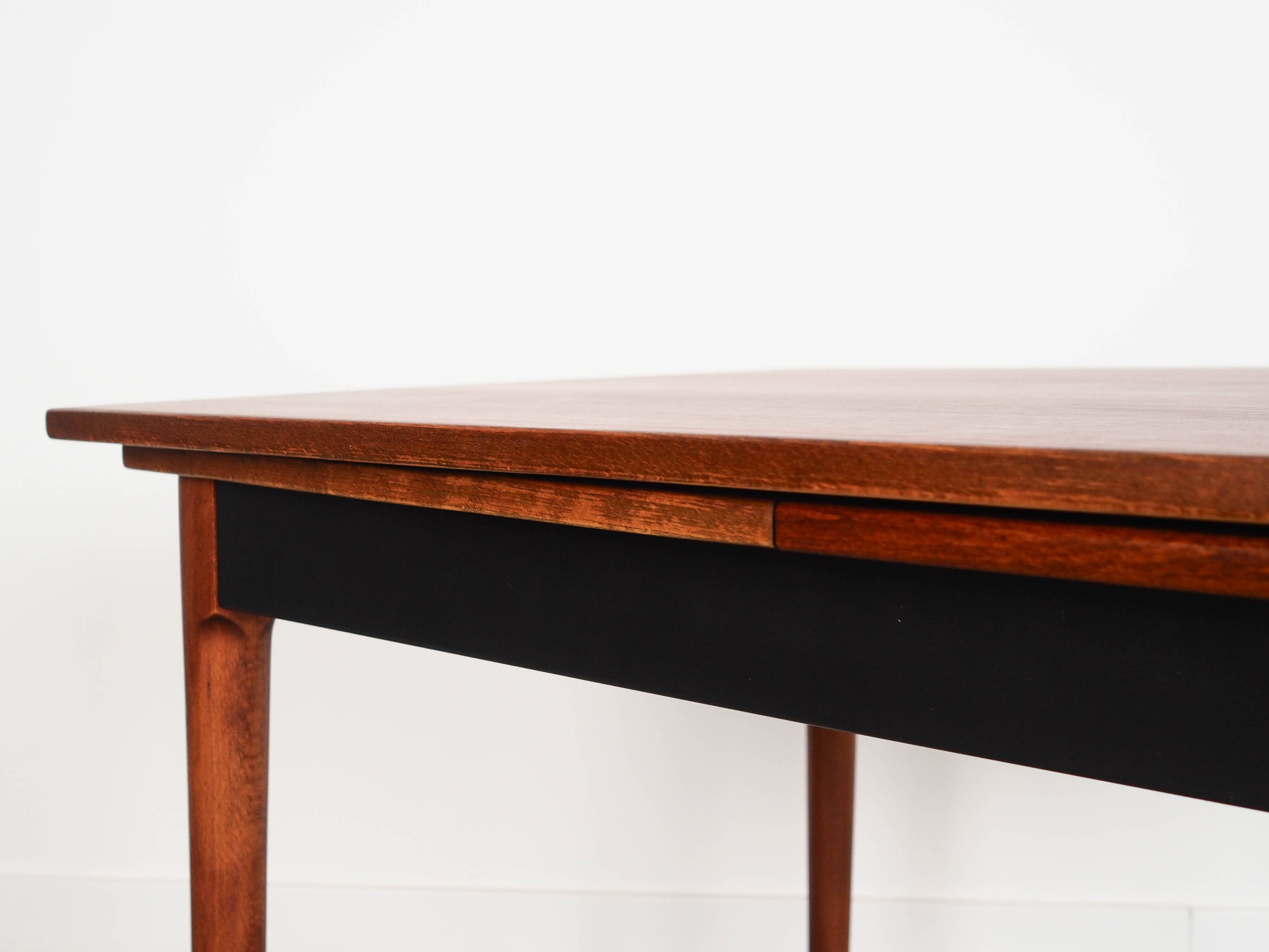 Walnut table, Danish design, 1970s, manufactured in Denmark