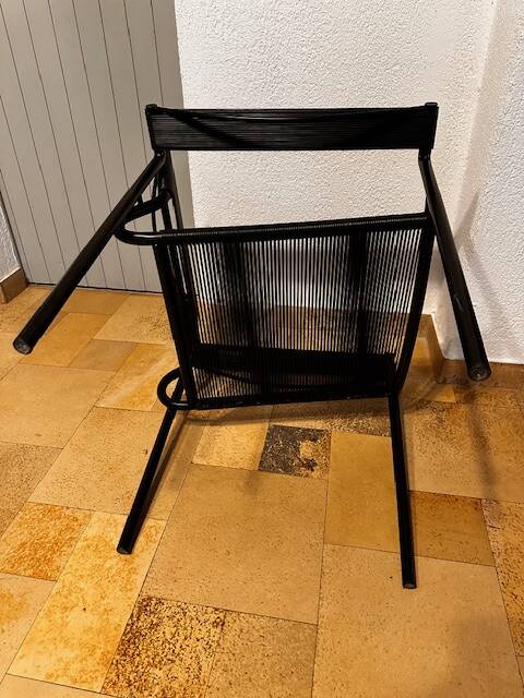 Vintage black Spaghetti armchair Giandomenico Belotti for Alias, model 109