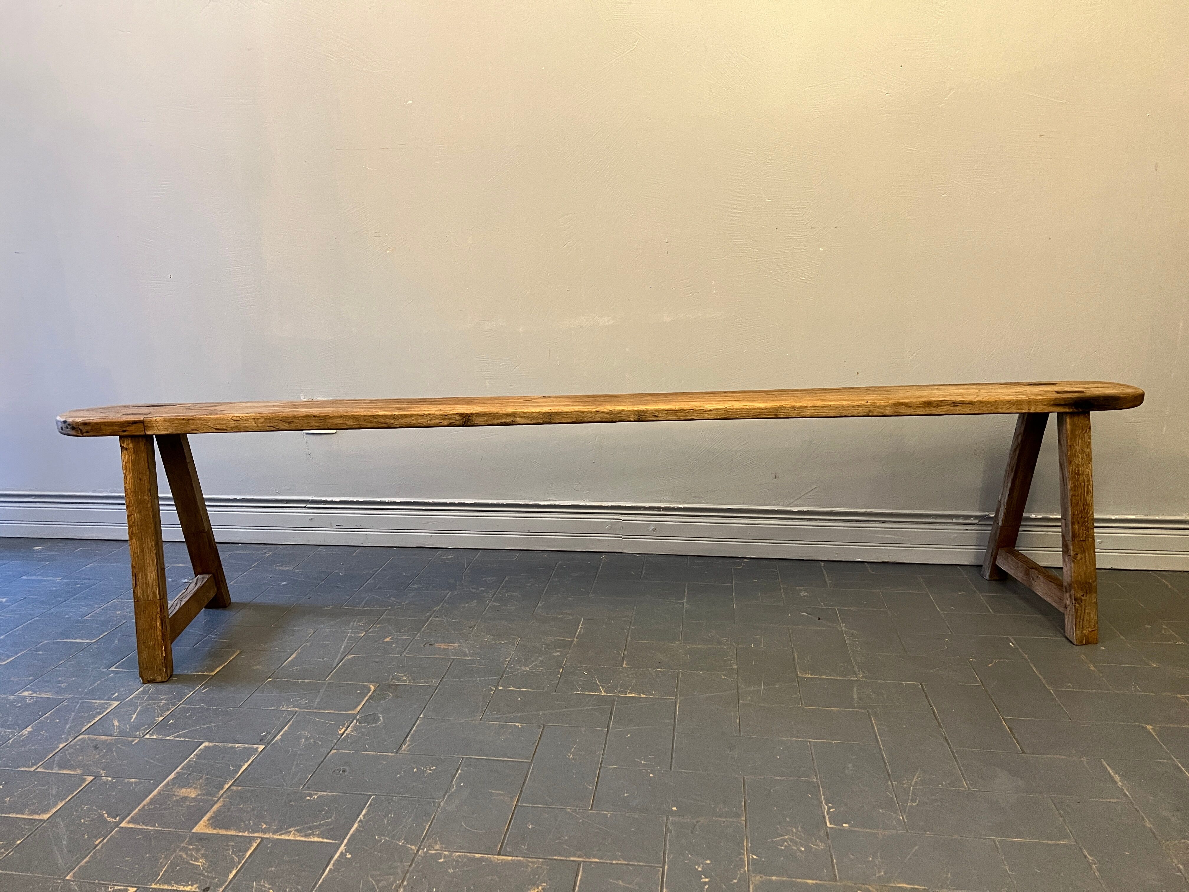 Old raw wood bench 200 cm