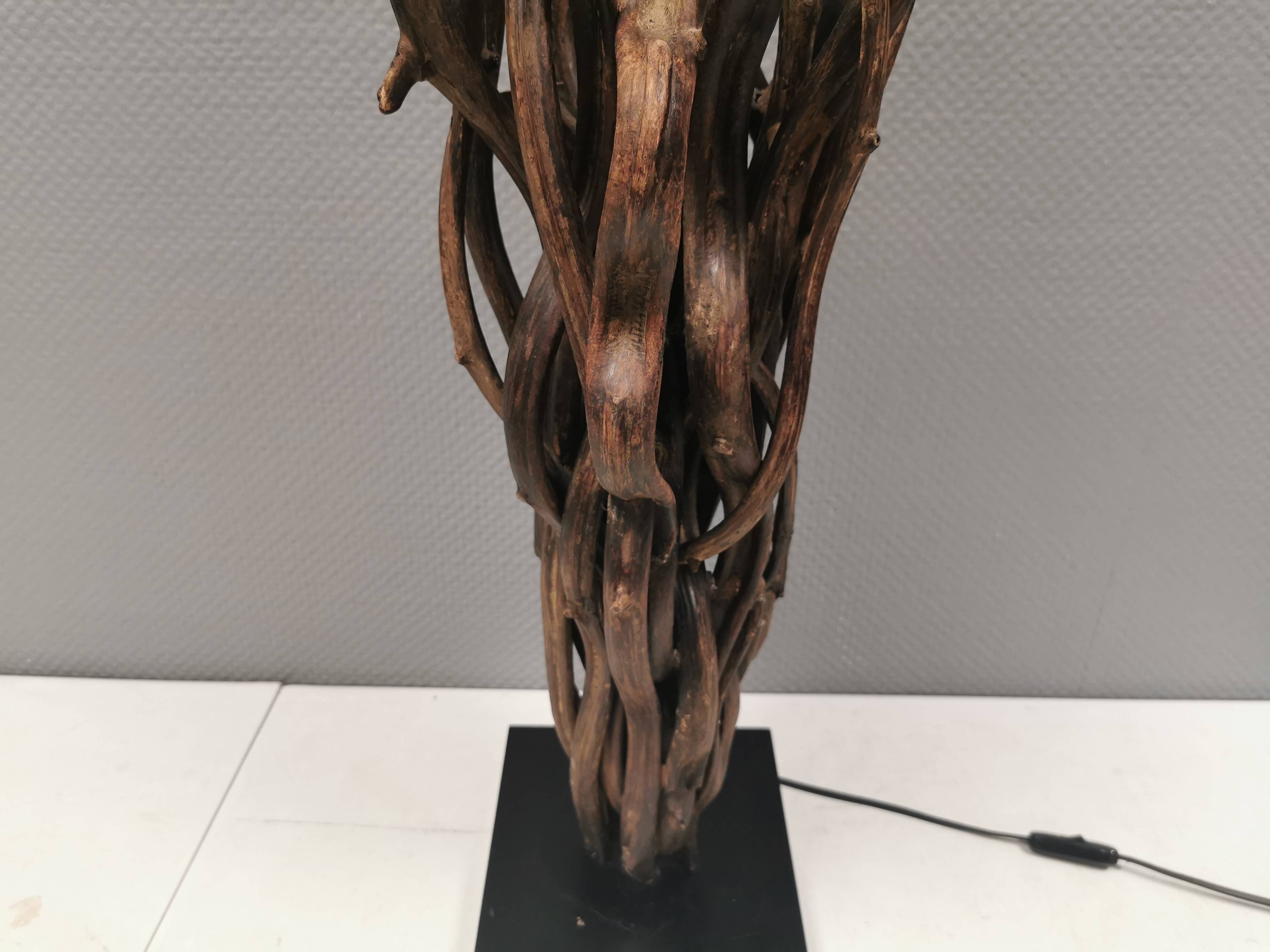 Designer table lamp/floor lamp, made from driftwood.