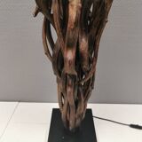 Designer table lamp/floor lamp, made from driftwood.