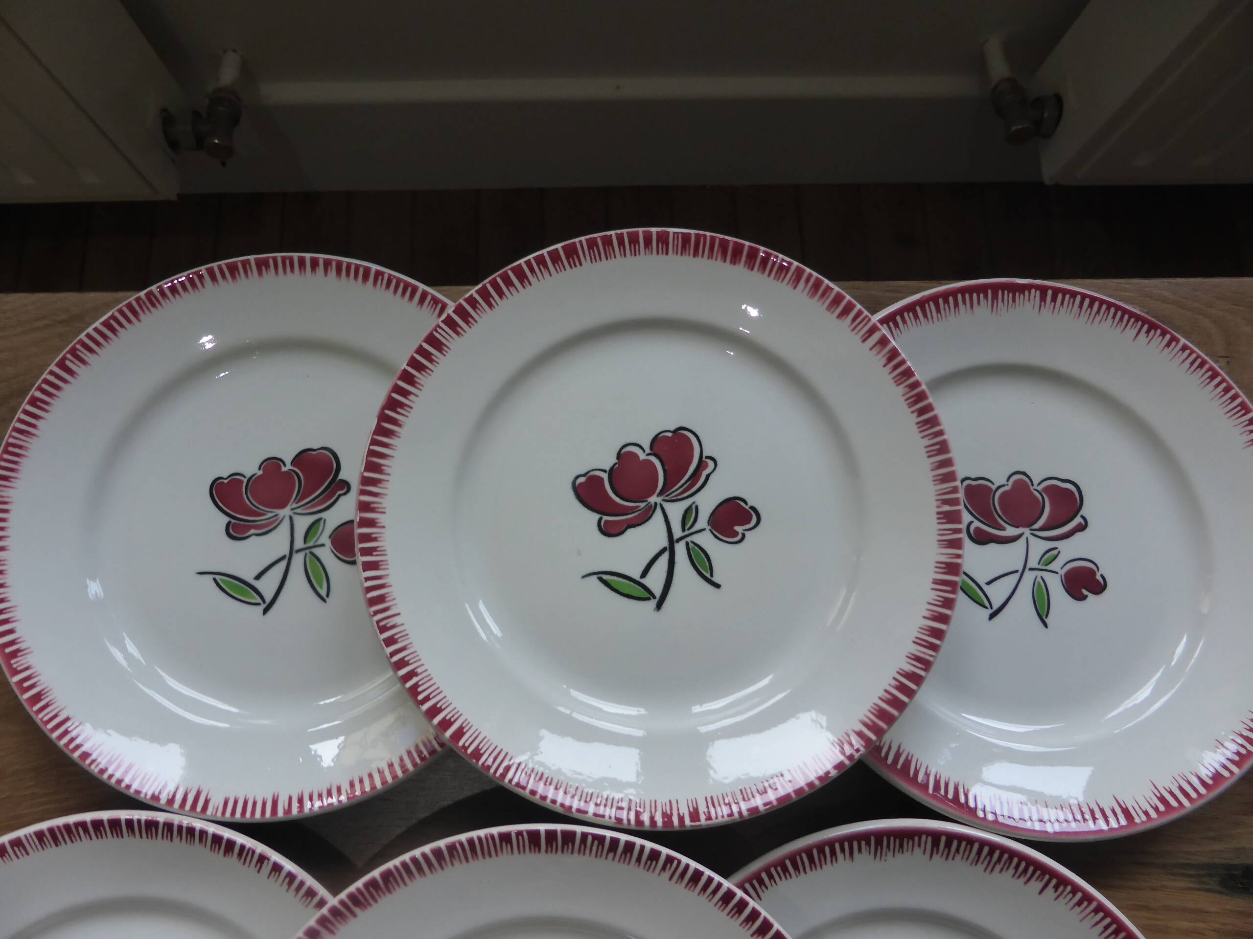 Set of 6 flat plates Badonviller 200868