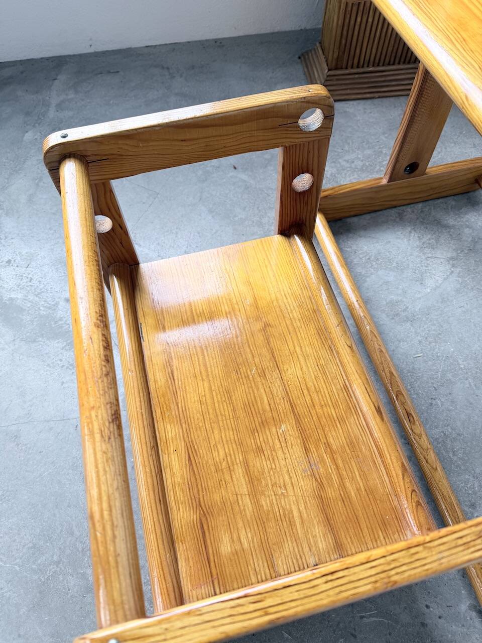 Bureau et chaise enfant pin Bauhaus