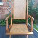 Folding beech cane armchair