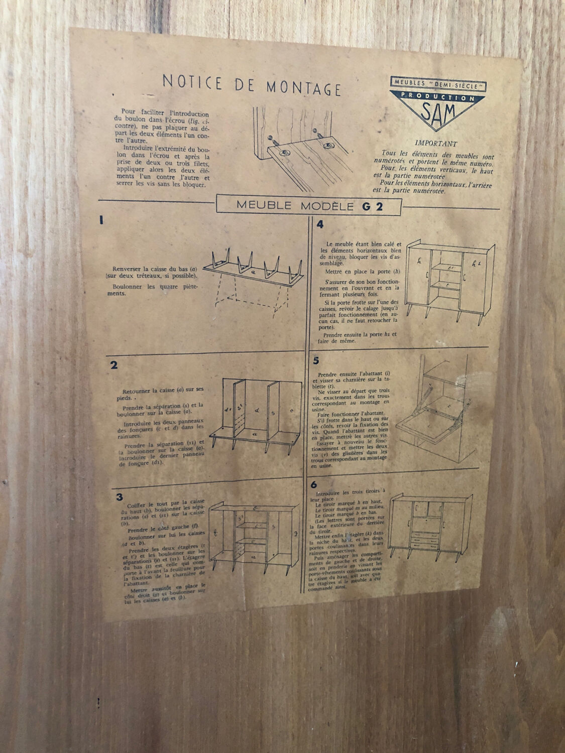 Vintage wardrobe from the 50s, produced by SAM furniture “half-century”