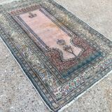 Antique Turkish Silk Rug 128x79cm Tribal Boho vintage old