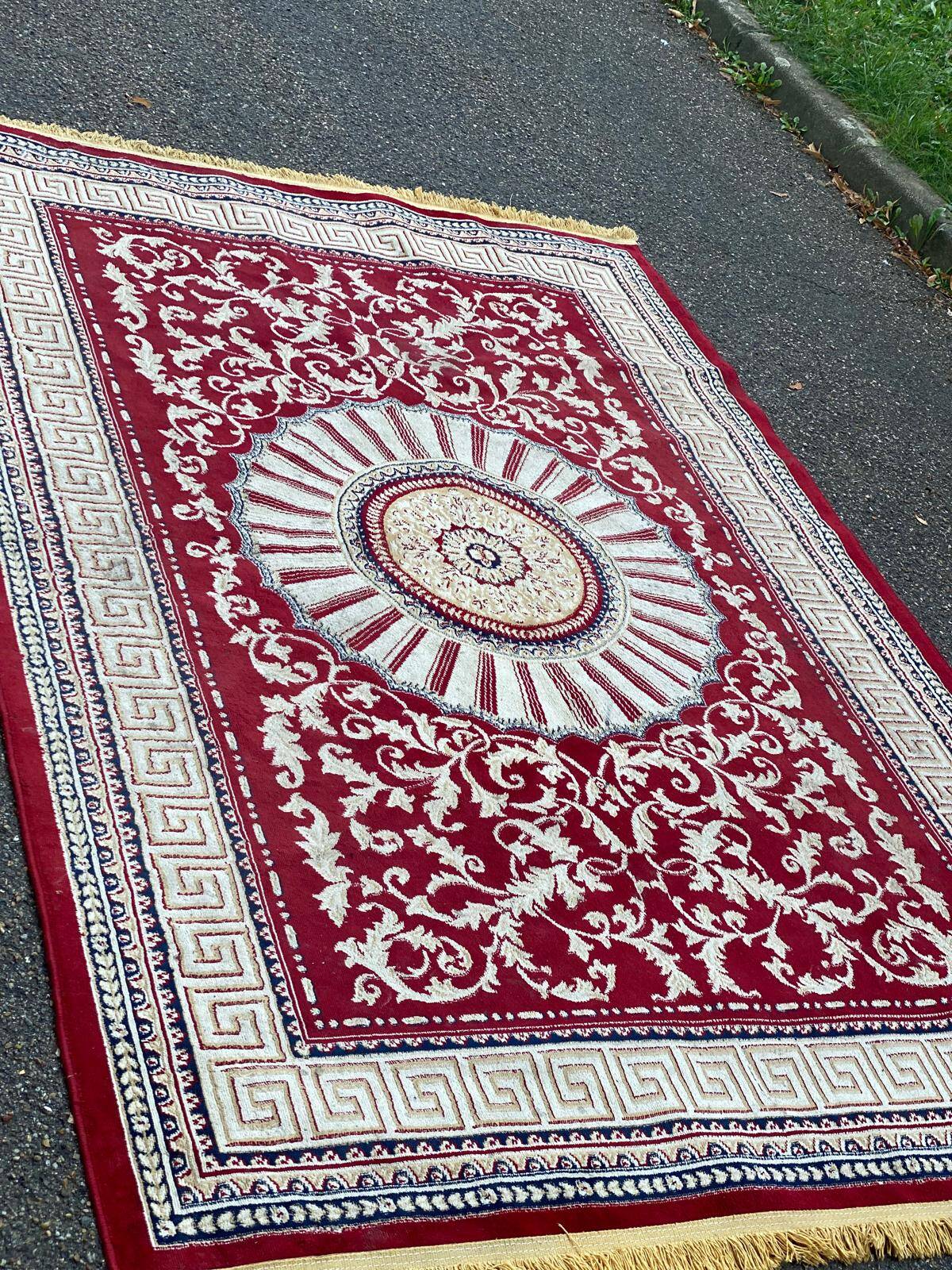 Persian rug burgundy cashmere wool 155x230cm