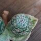 Salt & pepper set in slip – artichokes on leaf tray