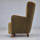 1960s, Danish highback armchair, original condition, cotton/wool.