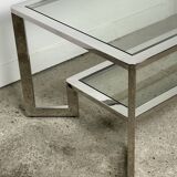 Table basse rectangulaire chromé style vintage 70'S