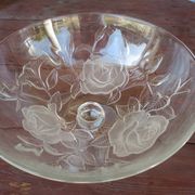 Coupe sur pied en verre, cristal opalescent