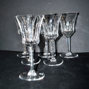 Set of 6 flared crystal wine glasses in Concorde Cerdagne style H15.2.