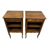 Pair of walnut bedside tables