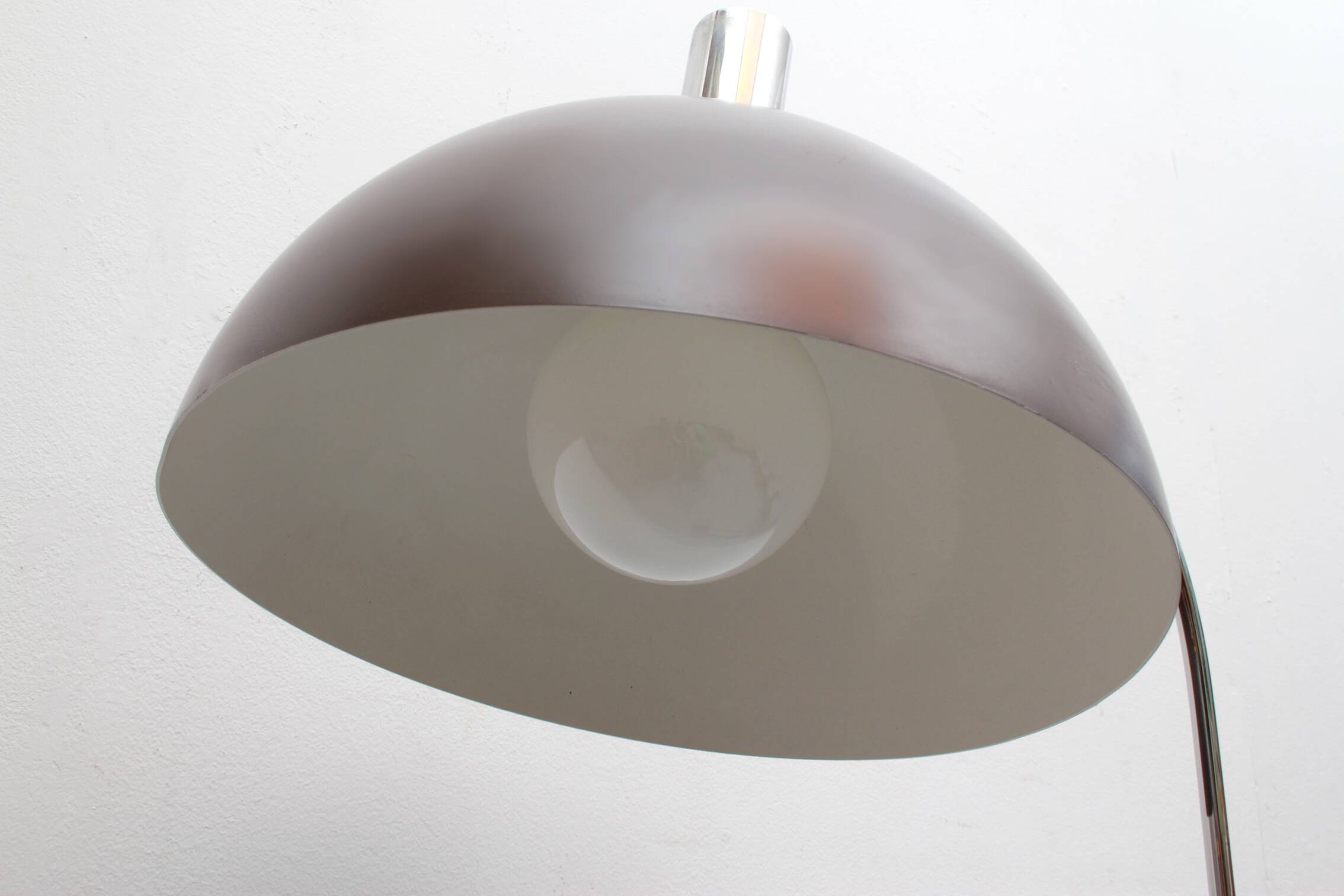 1970s floor lamp in brown and chrome