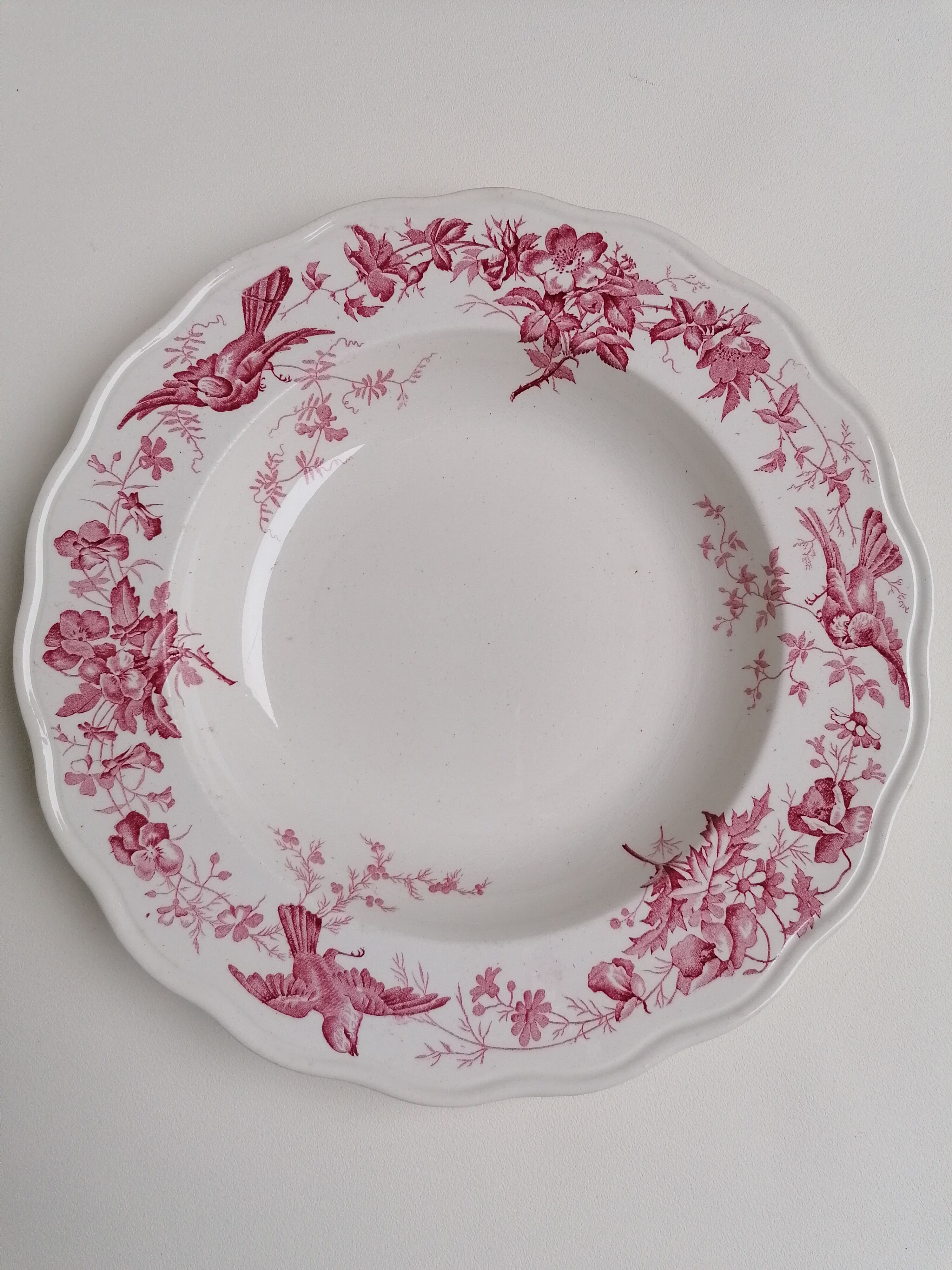 6 hollow plates English earthenware Cauldon England from the great depot E. Bourgeois