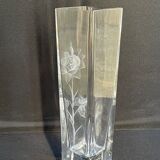 Cristallerie de Vannes le Châtel - Vannes Cristal France - Square vase - Cut crystal