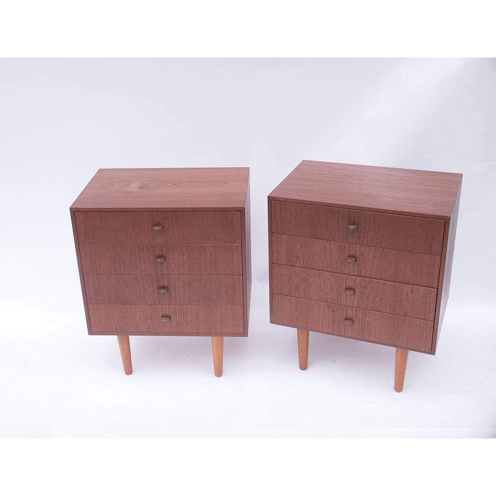 Paire de commodes chevets scandinave danois vintage