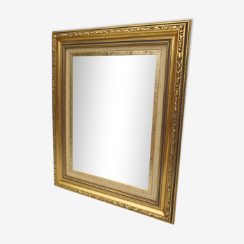 Miroir rectangulaire tour doré 45x36cm