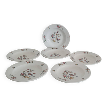Set of 6 "Bird of Paradise" soup plates from Sarreguemines