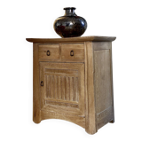 Small chest of drawers in solid oak white lead Art Nouveau style