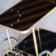 Serving trolley, vintage mini-bar in metal and smoked glass