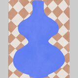 2 art prints with vases