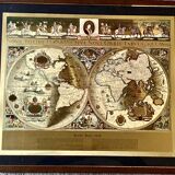 Planisphere - World map - Blaue wall map