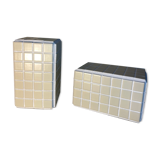 Pair of beige and white bookends