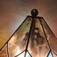table lamp stained glass tiffany style 1960 has 70 brass and bronze 58x40